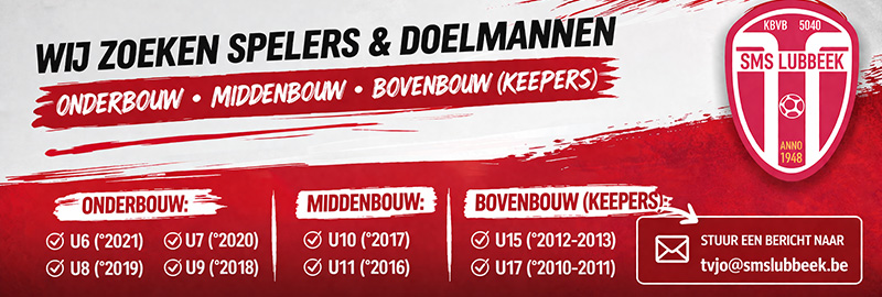 SMS Lubbeek zoekt spelers voor seizoen 26/27